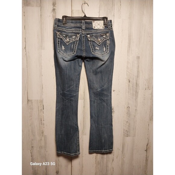 Miss Me Jeans Signature Slim Boot Jeans Size 28 Distressed - Picture 1 of 8